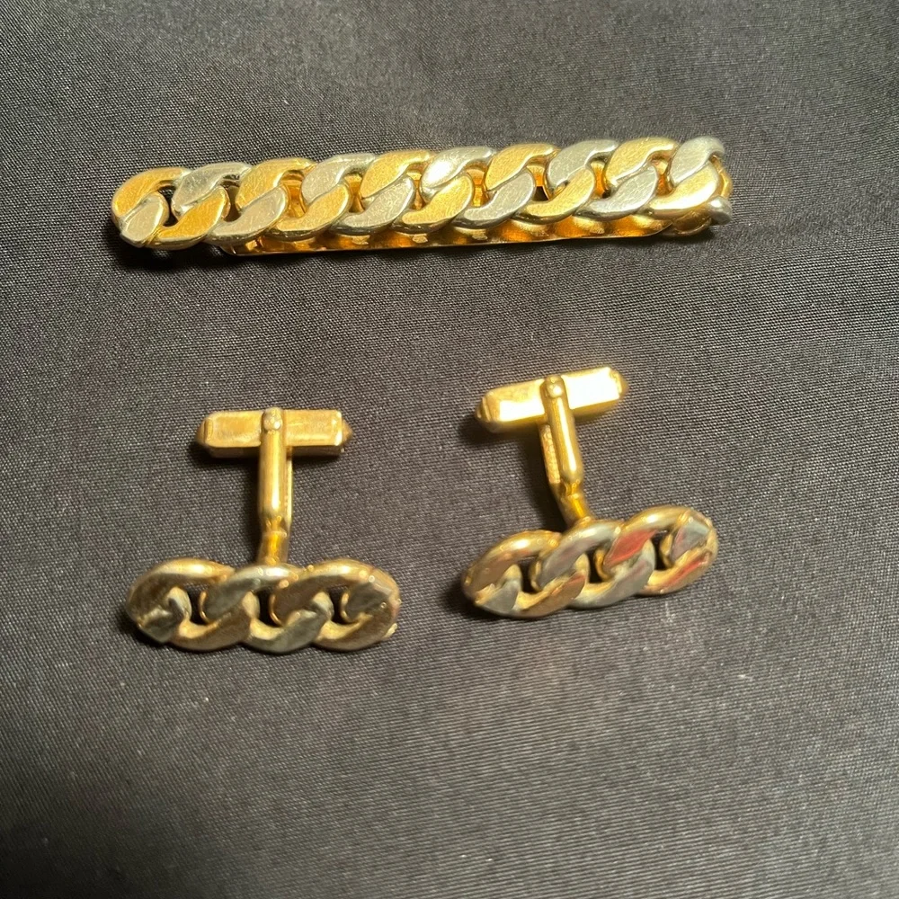 Swank Cuff Links & Tie Clip Set